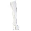 JUBILANT-4012 Overkneestiefel Plateauschuhe Weiß | Pleaser