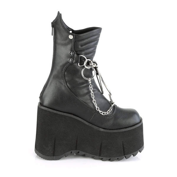 KERA-130 Plateau Stiefeletten Ketten Detail matt schwarz von DemoniaCult – Ansicht 5