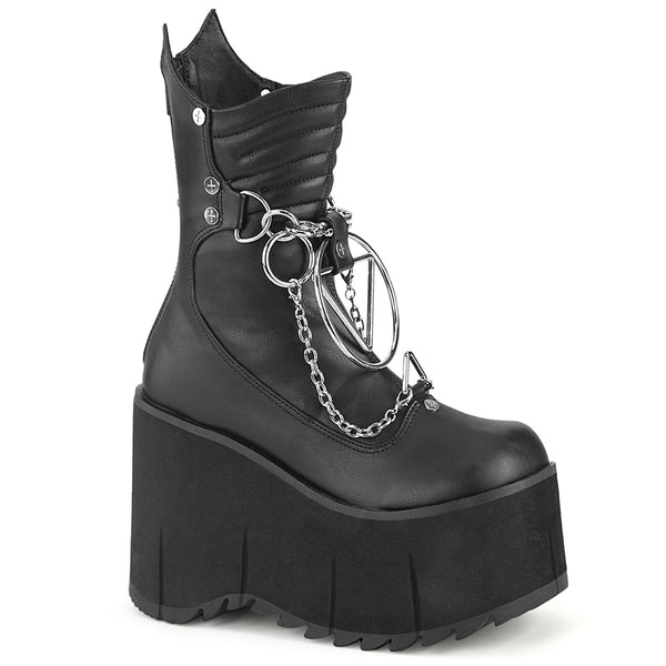 KERA-130 Plateau Stiefeletten Ketten Detail matt schwarz von DemoniaCult