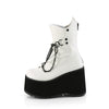 KERA-130 Plateau Stiefeletten Ketten Detail weiß matt von DemoniaCult – Ansicht 3