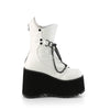 KERA-130 Plateau Stiefeletten Ketten Detail weiß matt von DemoniaCult – Ansicht 5