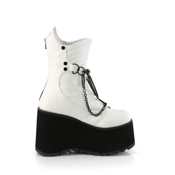 KERA-130 Plateau Stiefeletten Ketten Detail weiß matt von DemoniaCult – Ansicht 5