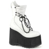 KERA-130 Plateau Stiefeletten Ketten Detail weiß matt von DemoniaCult