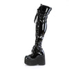 KERA-303 Plateau Overknee Stiefel schwarz Lack Schnürung Schleifen von DemoniaCult – Ansicht 3