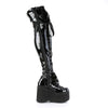 KERA-303 Plateau Overknee Stiefel schwarz Lack Schnürung Schleifen von DemoniaCult – Ansicht 5