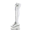 KERA-303 Plateau Overknee Stiefel weiß Schnürung Schleifen von DemoniaCult – Ansicht 3