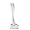 KERA-303 Plateau Overknee Stiefel weiß Schnürung Schleifen von DemoniaCult – Ansicht 5