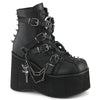 KERA-68 Plateau Stiefeletten Gothic Anhänger Schnallen schwarz Nieten von DemoniaCult