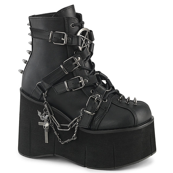 KERA-68 Plateau Stiefeletten Gothic Anhänger Schnallen schwarz Nieten von DemoniaCult