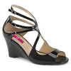 KIMBERLY-04 Sandaletten Schwarz Lack von Pleaser Pink Label