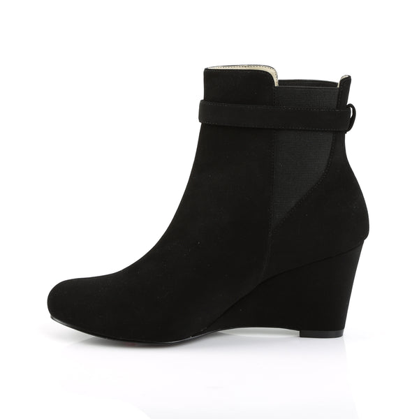 KIMBERLY-102 Stiefeletten Schwarz Samt von Pleaser Pink Label – Ansicht 3