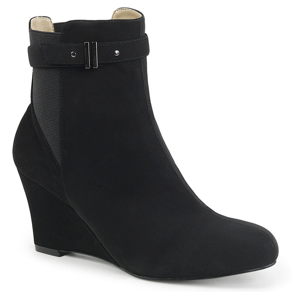 KIMBERLY-102 Stiefeletten Schwarz Samt von Pleaser Pink Label