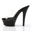 KISS-201 Plateau Pantoletten Transparent/Schwarz | Pleaser