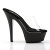 KISS-201 Plateau Pantoletten Transparent/Schwarz | Pleaser