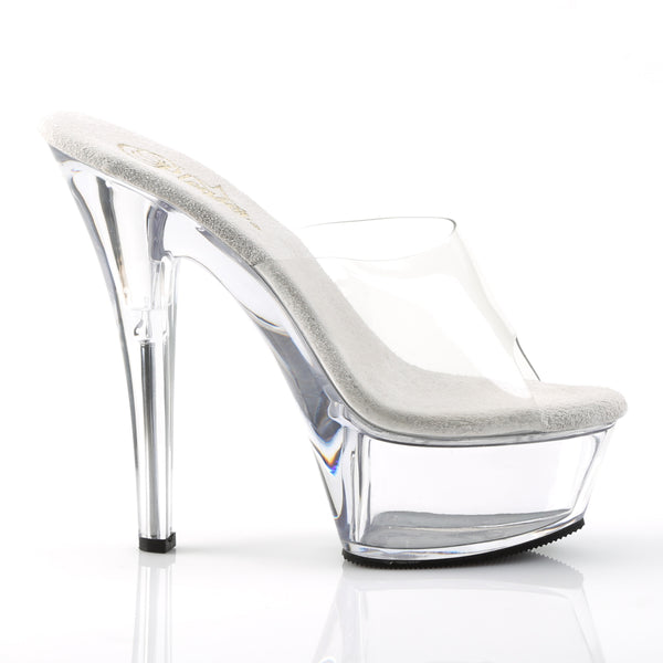 KISS-201 Plateau Pantoletten Transparent | Pleaser
