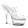 KISS-202 Plateau Pantoletten Transparent von Pleaser