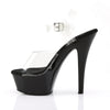 KISS-208 Plateau Sandaletten Transparent/Schwarz | Pleaser