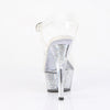 KISS-208RSI Plateau High Heel Sandaletten - Silber/Transparent Glitzer von Pleaser – Ansicht 4