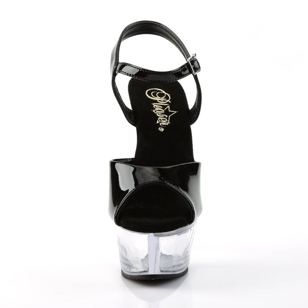 KISS-209 Plateau Sandaletten Schwarz/Transparent | Pleaser