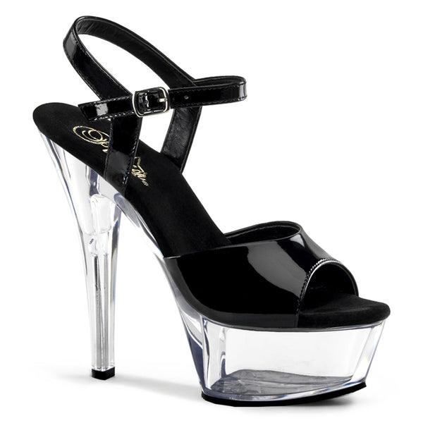KISS-209 Plateau Sandaletten Schwarz/Transparent | Pleaser