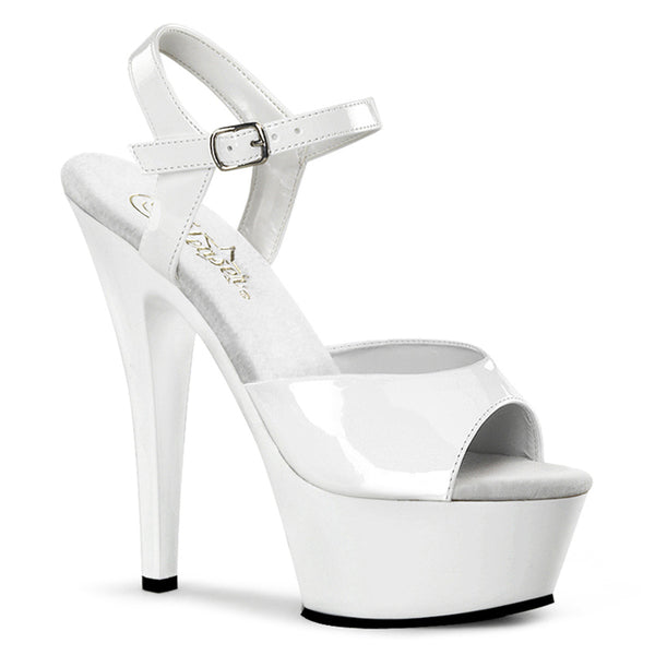 KISS-209 Plateau Sandaletten Lack Weiß von Pleaser
