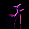 KISS-209TT Plateau Sandaletten Lack Schwarz Pink UV von Pleaser – Ansicht 3