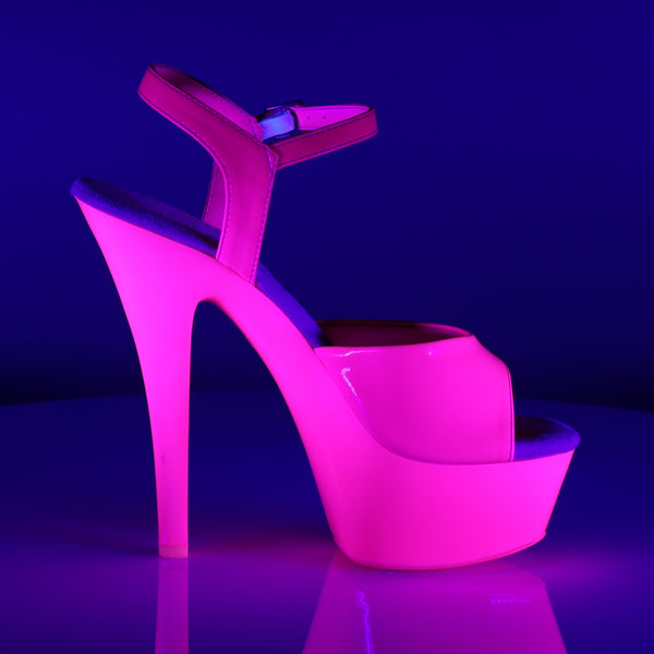 KISS-209UV Plateau Sandaletten Neon Pink UV von Pleaser – Ansicht 5