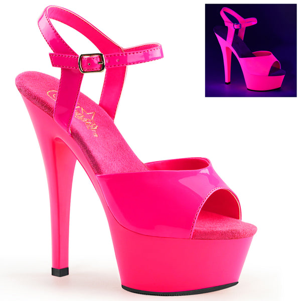 KISS-209UV Plateau Sandaletten Neon Pink UV von Pleaser