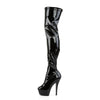KISS-3000 Plateau Overknee Stiefel Schwarz Lack von Pleaser – Ansicht 3