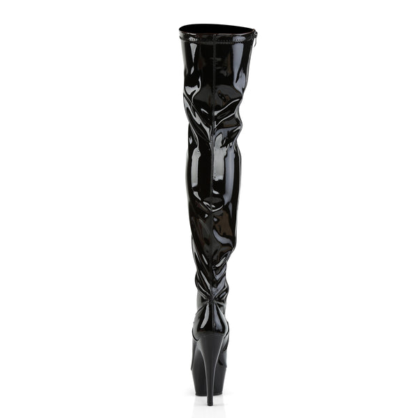 KISS-3000 Plateau Overknee Stiefel Schwarz Lack von Pleaser – Ansicht 4