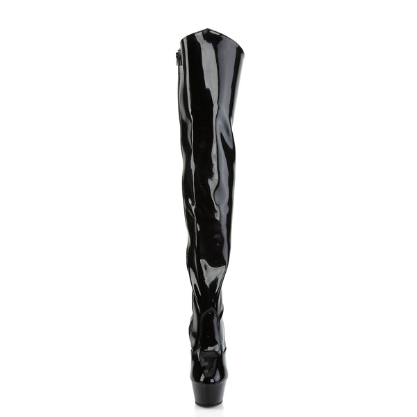 KISS-3010 Plateau Overknee Stiefel - Schwarz von Pleaser – Ansicht 2