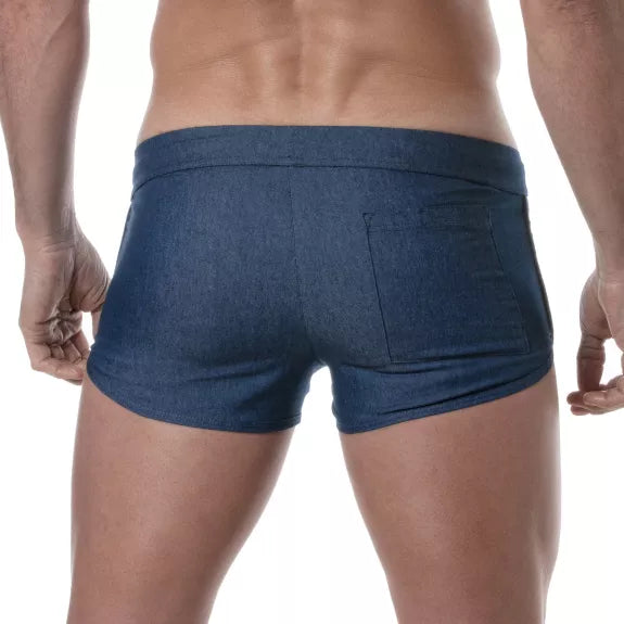 Herren Shorts Retro Denim Blau - Ultra leicht & verstellbar | TOF Paris
