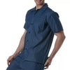 Herren Kurzarmhemd Jeansblau - Leicht & Komfortabel Made in France | TOF Paris