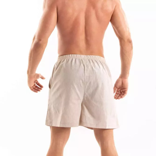 Beige stilvolle Leinen Shorts für den perfekten Sommer von TOF Paris – Ansicht 2