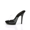 LIP-101 Plateau Pantoletten Transparent/Schwarz | Fabulicious
