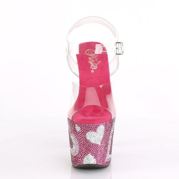 LOVESICK-708HEART Plateau Sandaletten Pink von Pleaser – Ansicht 2
