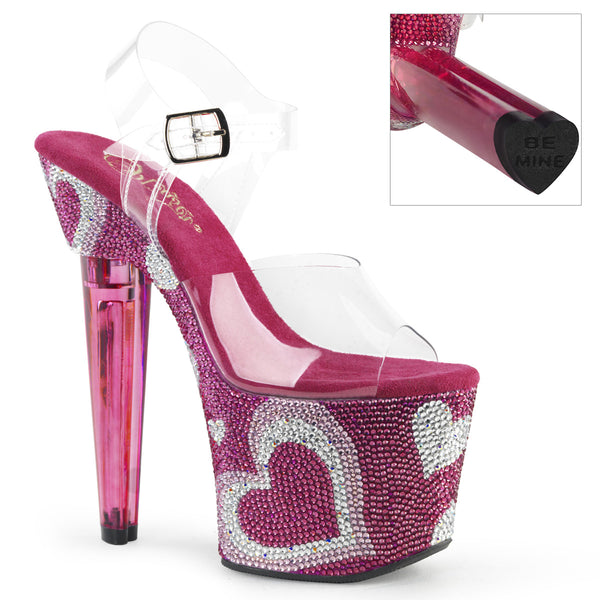LOVESICK-708HEART Plateau Sandaletten Pink von Pleaser