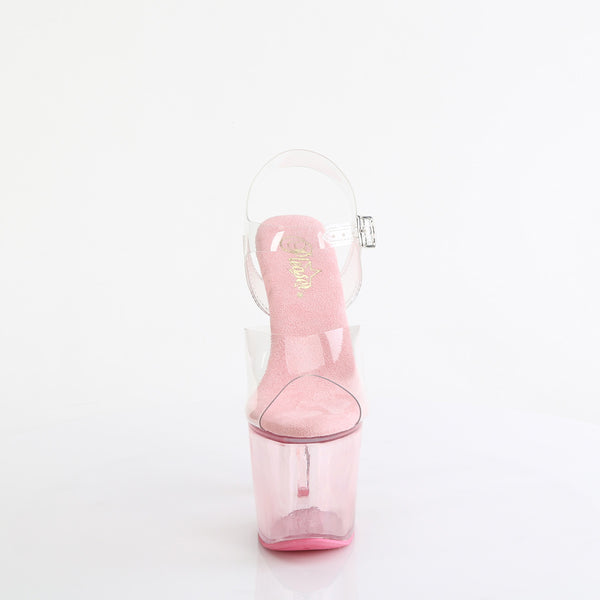 LOVESICK-708T - Plateau High Heel Sandaletten - Pink/Transparent von Pleaser – Ansicht 2