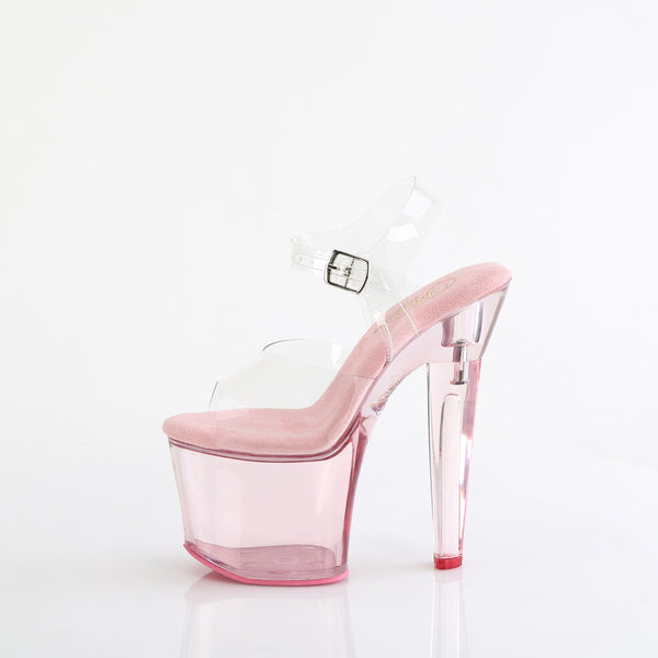 LOVESICK-708T - Plateau High Heel Sandaletten - Pink/Transparent von Pleaser – Ansicht 3