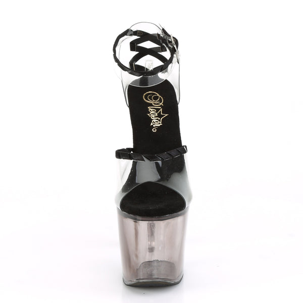 LOVESICK-712T Plateau Sandaletten Transparent/Schwarz von Pleaser – Ansicht 2