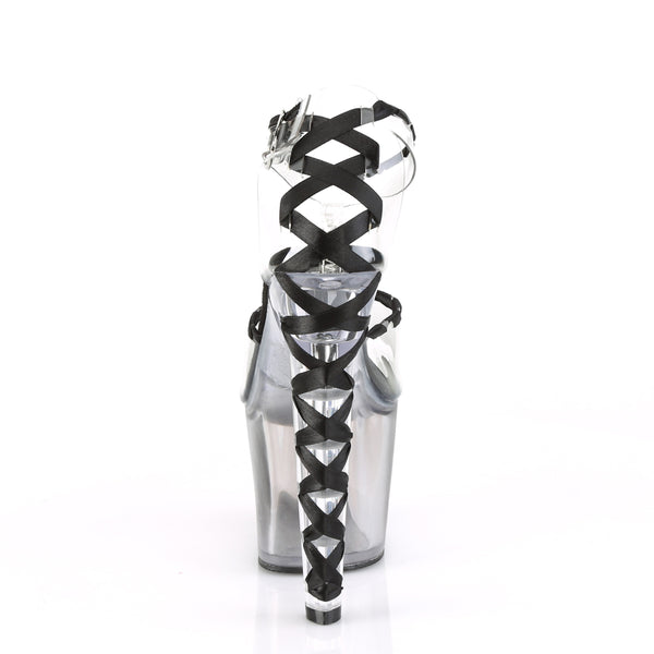 LOVESICK-712T Plateau Sandaletten Transparent/Schwarz von Pleaser – Ansicht 4