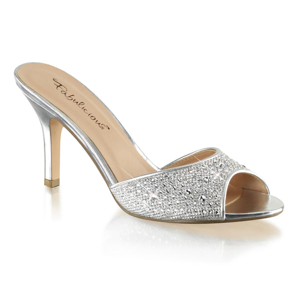 LUCY-01 Pantoletten Silber EUR 39 | Fabulicious SALE