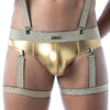Goldenes Magic Leg Harness mit glänzendem Premium Look von TOF Paris