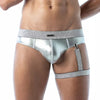 Silbernes verführerisches Lurex Harness für Männer von TOF Paris – Ansicht 3