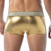 Goldene verführerische Boxer Shorts mit glänzendem Effekt von TOF Paris – Ansicht 2