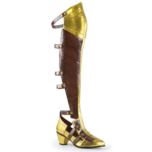 MAIDEN-8830 Overknee Stiefel gold von Funtasma