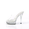 MAJESTY-501 Plateau Pantoletten - Transparent/Weiß | Fabulicious SALE