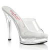 MAJESTY-501 Plateau Pantoletten - Transparent/Weiß | Fabulicious SALE