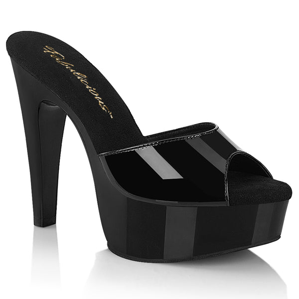 MARTINI-501 Plateau Pantoletten Schwarz Lack von Pleaser