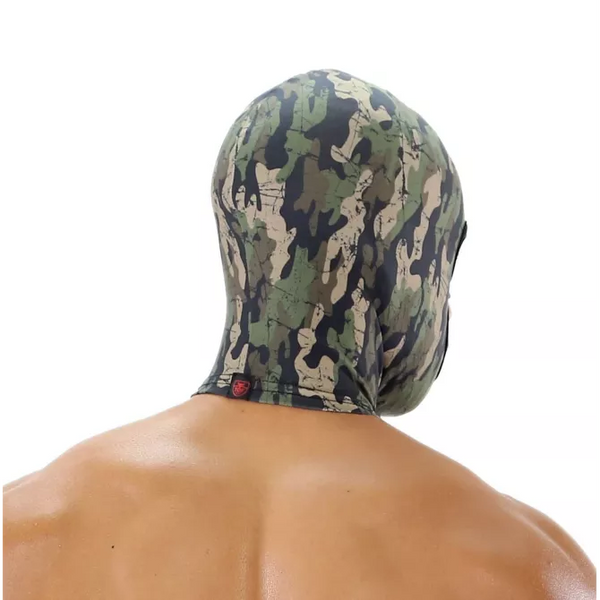 Khakifarbene Master Hood im markanten Camouflage Design von TOF Paris – Ansicht 3